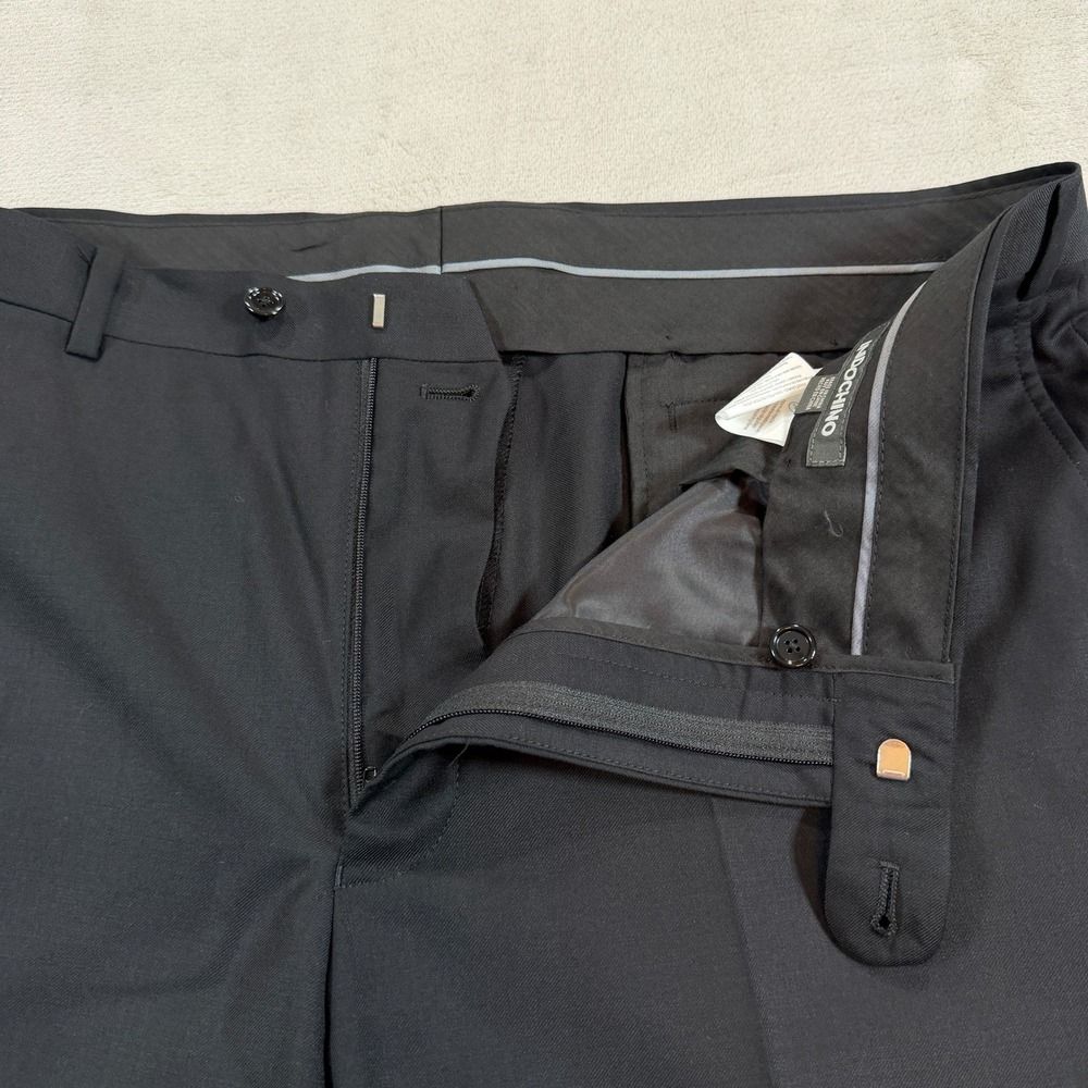 NEW Indochino Mens 38x30 Black Wool Flat Front Straight Leg Dress Pants SOHO 25 - Picture 6 of 14
